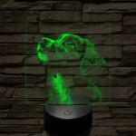Kölyök Border Collie portré 7 színű valósághű 3D led lámpa