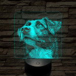 Ausztrál Juhászkutya portré 7 színű valósághű 3D led lámpa