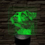 Ausztrál Juhászkutya portré 7 színű valósághű 3D led lámpa