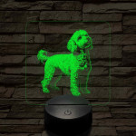 Miniatűr uszkár álló 7 színű valósághű 3D led lámpa