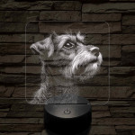 Törpe schnauzer portré 7 színű valósághű 3D led lámpa