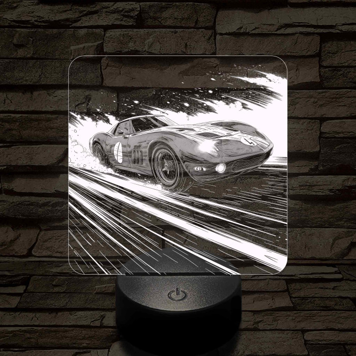Chevrolet Corvette 1970 7 színű valósághű 3D led lámpa