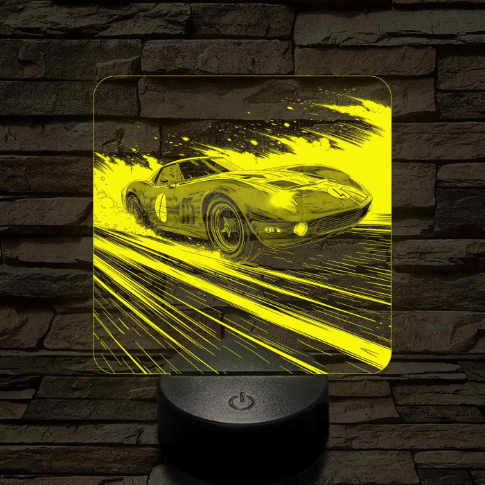 Chevrolet Corvette 1970 7 színű valósághű 3D led lámpa