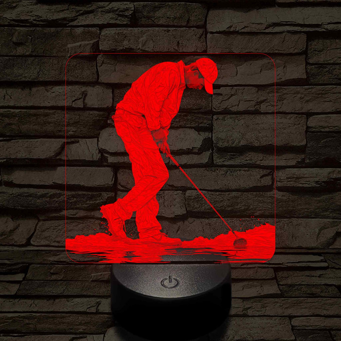 Golf idő 7 színű valósághű 3D led lámpa
