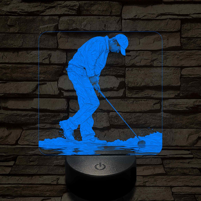 Golf idő 7 színű valósághű 3D led lámpa