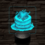Szerelem torta  7 színű valósághű 3D led lámpa