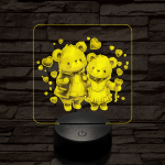 Édes szív macik 7 színű valósághű 3D led lámpa