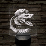 Kobra 7 színű valósághű 3D led lámpa