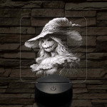 Lady Madárijesztő 7 színű valósághű 3D led lámpa