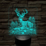 Dombon pihenő szarvas 7 színű valósághű 3D led lámpa