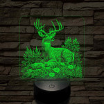 Dombon pihenő szarvas 7 színű valósághű 3D led lámpa