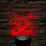 Meghitt falu a hóesésben 7 színű valósághű 3D led lámpa
