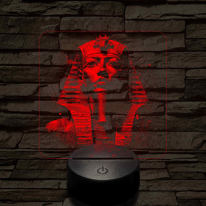 Tutankhamun arany maszkja 7 színű valósághű 3D led lámpa