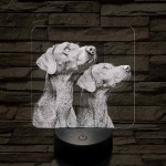 Rövidszőrű magyar vizsla pár 7 színű valósághű 3D led lámpa