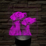 Rövidszőrű magyar vizsla pár 7 színű valósághű 3D led lámpa