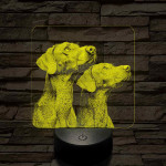 Rövidszőrű magyar vizsla pár 7 színű valósághű 3D led lámpa