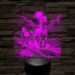 Vizen vágtázó lovak 7 színű valósághű 3D led lámpa