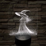 Ábrándozó boszorkány 7 színű valósághű 3D led lámpa