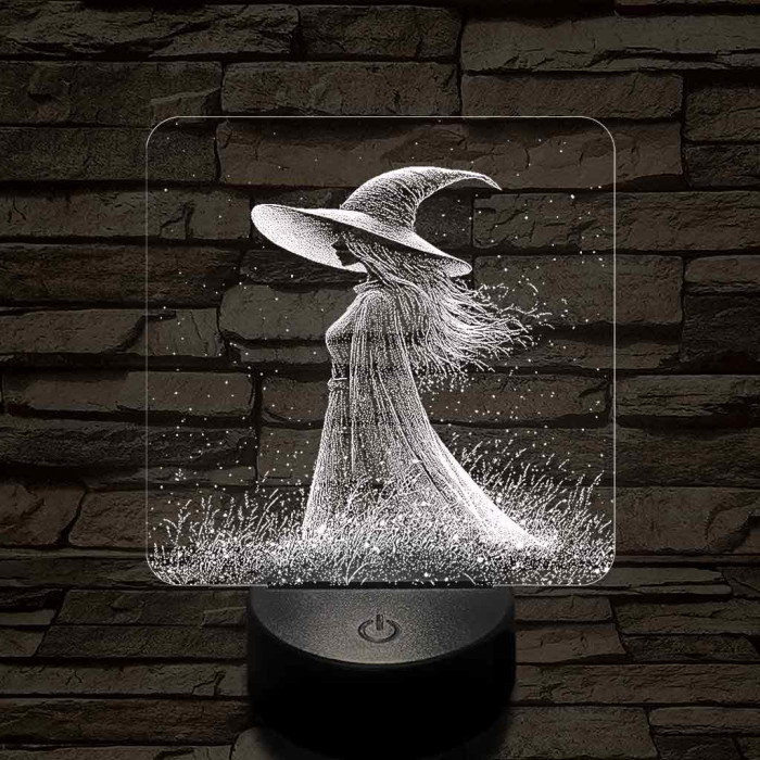 Ábrándozó boszorkány 7 színű valósághű 3D led lámpa
