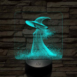 Ábrándozó boszorkány 7 színű valósághű 3D led lámpa