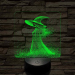 Ábrándozó boszorkány 7 színű valósághű 3D led lámpa