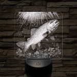 Foltos pisztránghal 7 színű valósághű 3D led lámpa