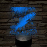 Foltos pisztránghal 7 színű valósághű 3D led lámpa
