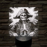 Élőholt kalózkapitány 7 színű valósághű 3D led lámpa