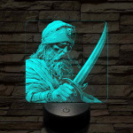 Sandokan a Maláj tigris 7 színű valósághű 3D led lámpa