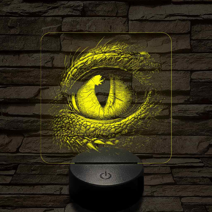 Sárkányszem 7 színű valósághű 3D led lámpa