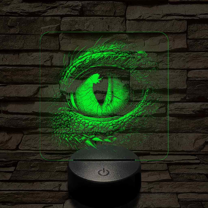 Sárkányszem 7 színű valósághű 3D led lámpa