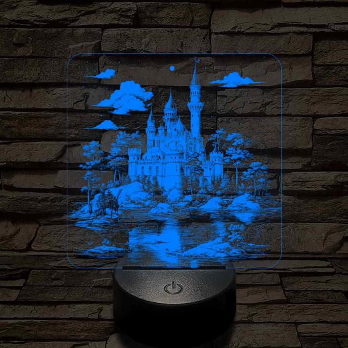 Álomszép palota 7 színű valósághű 3D led lámpa