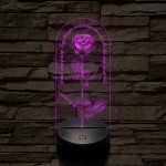 Szerelmes rózsa 7 színű valósághű 3D led lámpa