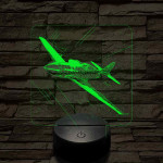 P-51 Mustang vadászgép 7 színű valósághű 3D led lámpa