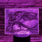 Sárkány a hóesésben 7 színű valósághű 3D led lámpa