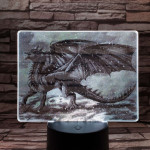 Sárkány a hóesésben 7 színű valósághű 3D led lámpa