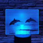 Delfinek a naplementében 7 színű valósághű 3D led lámpa