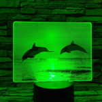 Delfinek a naplementében 7 színű valósághű 3D led lámpa