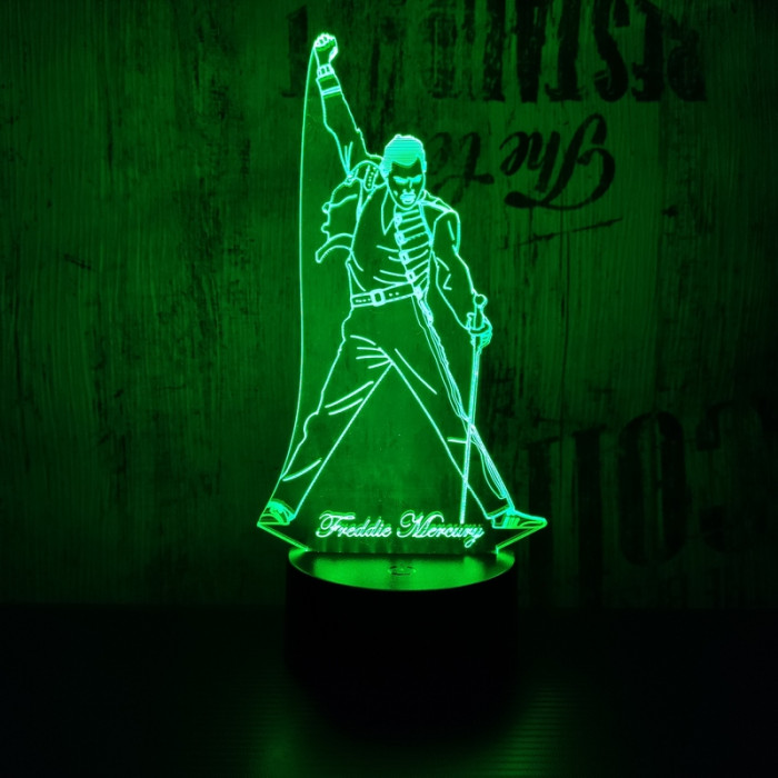 Freddie Mercury 7 színű 3D led lámpa