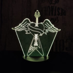 Rock Gitár szív  7 színű  3D led lámpa