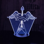 Rock Gitár szív  7 színű  3D led lámpa