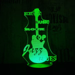 Gitár 3 7 színű 3D led lámpa