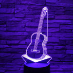 Gitár 3D 7 színű led lámpa