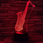 Szaxofon 7 színű 3D led lámpa