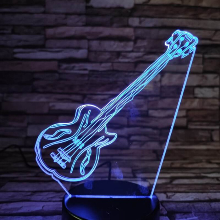Gitár elektromos zene 3D 7 színű led lámpa