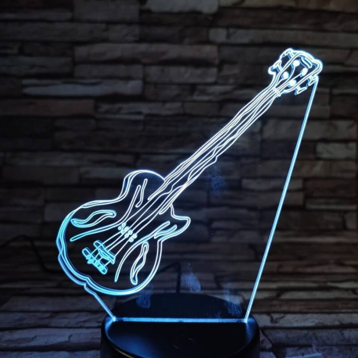 Gitár elektromos zene 3D 7 színű led lámpa
