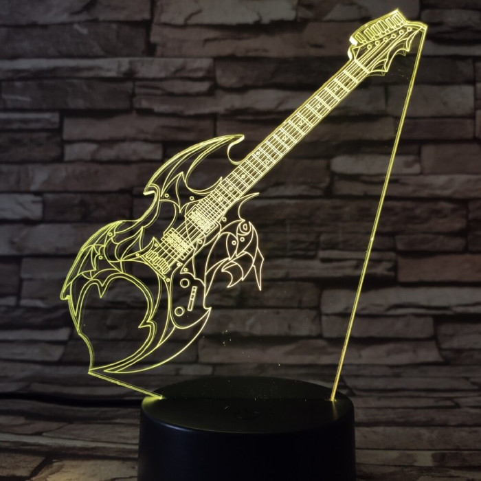 Elektromos gitár 7 színű 3D led lámpa