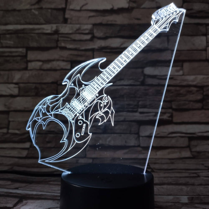 Elektromos gitár 7 színű 3D led lámpa