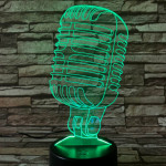 Mikrofon Retro 7 színű 3D led lámpa