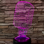 Mikrofon Retro 7 színű 3D led lámpa